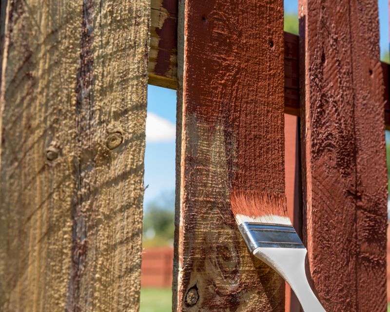 Painting of backyard fence