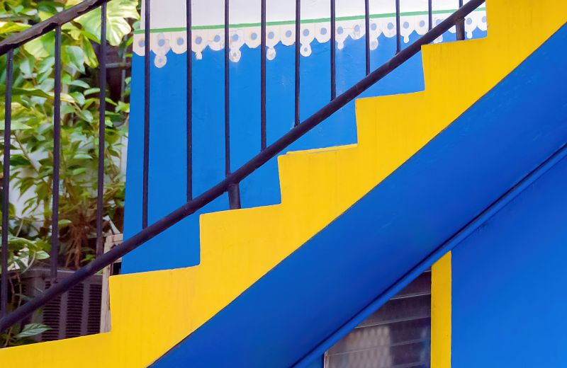 Painting of exterior stairs and railings